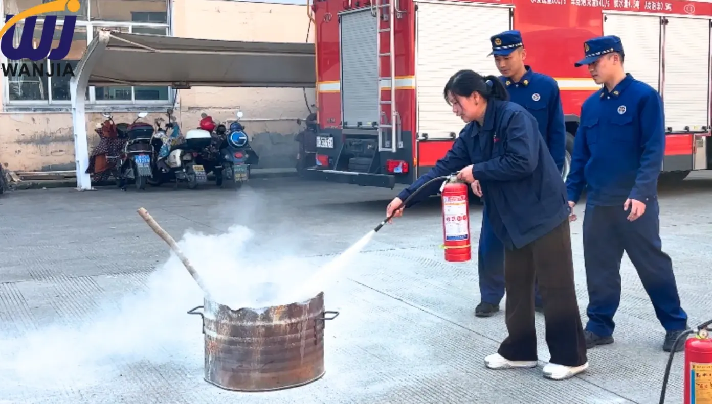 Comprehensive fire drill at WANJIA Factory, reinforcing our unwavering commitment to workplace safety