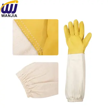 WJ789 Sheepskin Beekeeping Gloves with Canvas Cuffs
